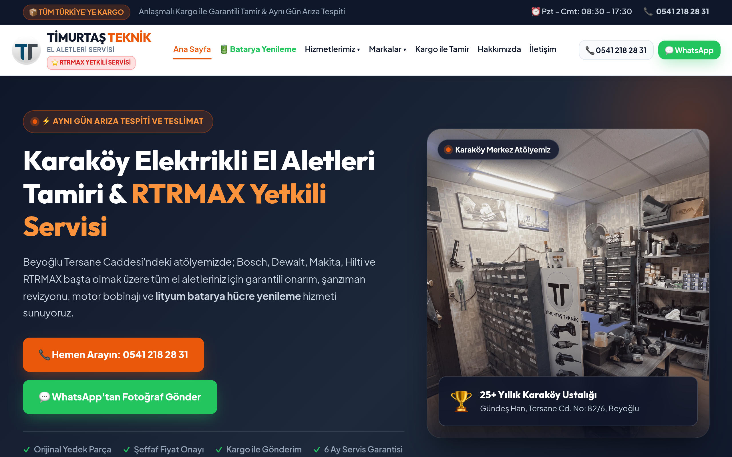 Beyoğlu El Aletleri Tamir Canlı Arayüz